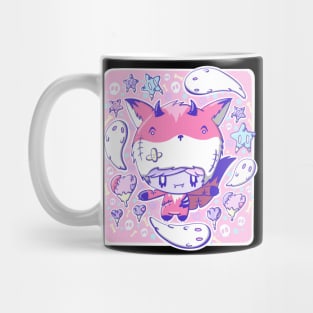 Cute zombie devil fox bubble head cutie Mug